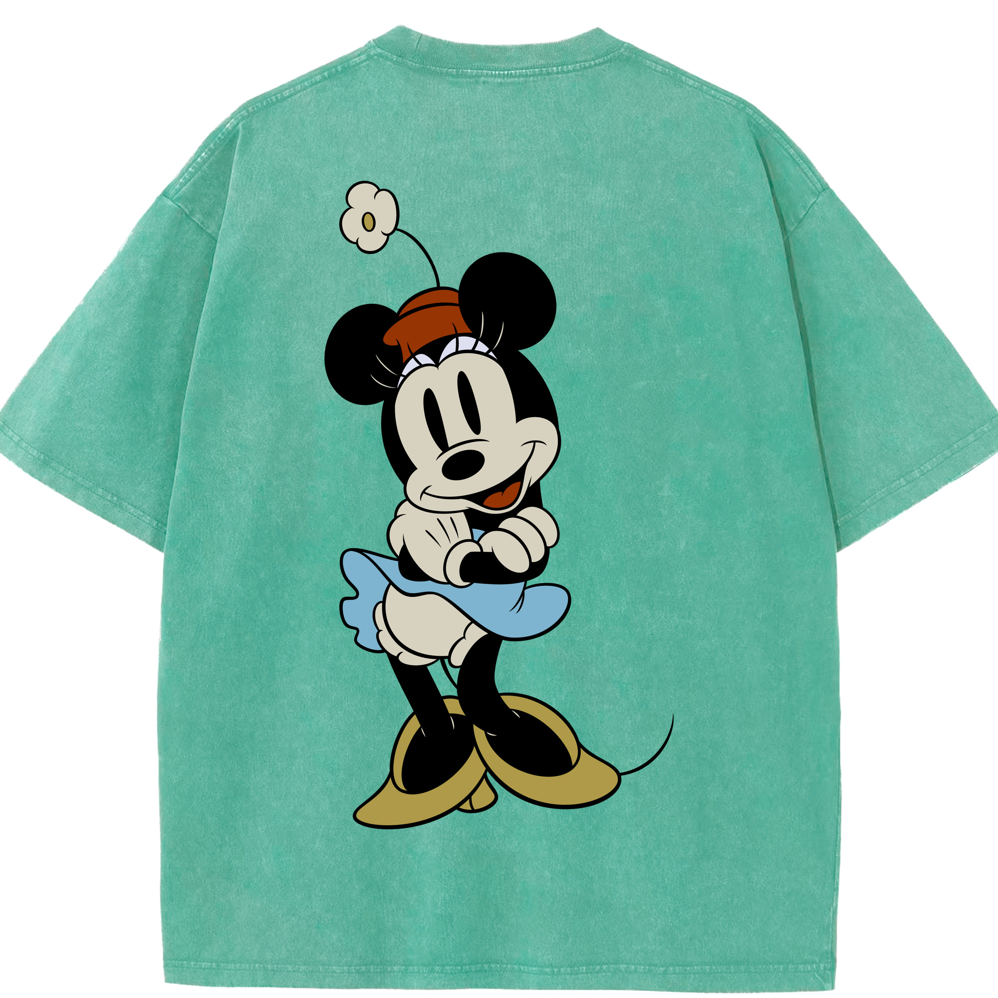 （画像用） ミッキーマウス Mickey Mouse 綿100% ヴィンテージ風 半袖Tシャツ（背面プリント）